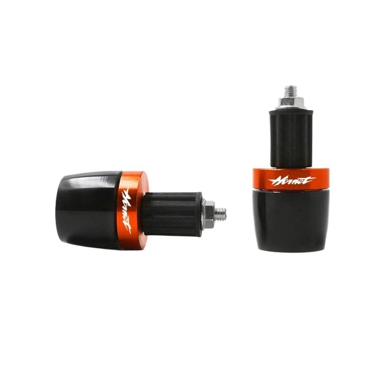 Laiteanqi Motorrad Lenkergriffe Enden Lenkerkappe End Plug Slider Compatible with Hon Da CB400 CBR CB500 CBF600 CB600 Hornet 600 Lenkerendstopfen-Set(Orange) von Laiteanqi