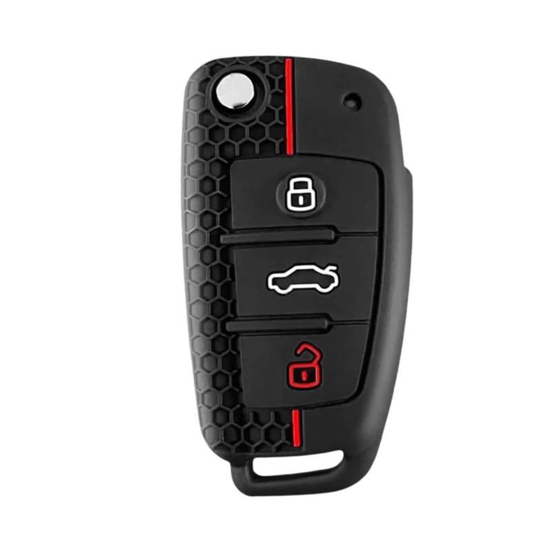 1 Stück Kompatibel mit A-1 A3 A4 A6 S3 S4 S6 Q3 Q5 Q7 TT RS4 RS6 R8 Modell Schlüssel, Schlüssel Hülse Schutz, geeignet für Silikon Autoschlüssel Fall von Laluky