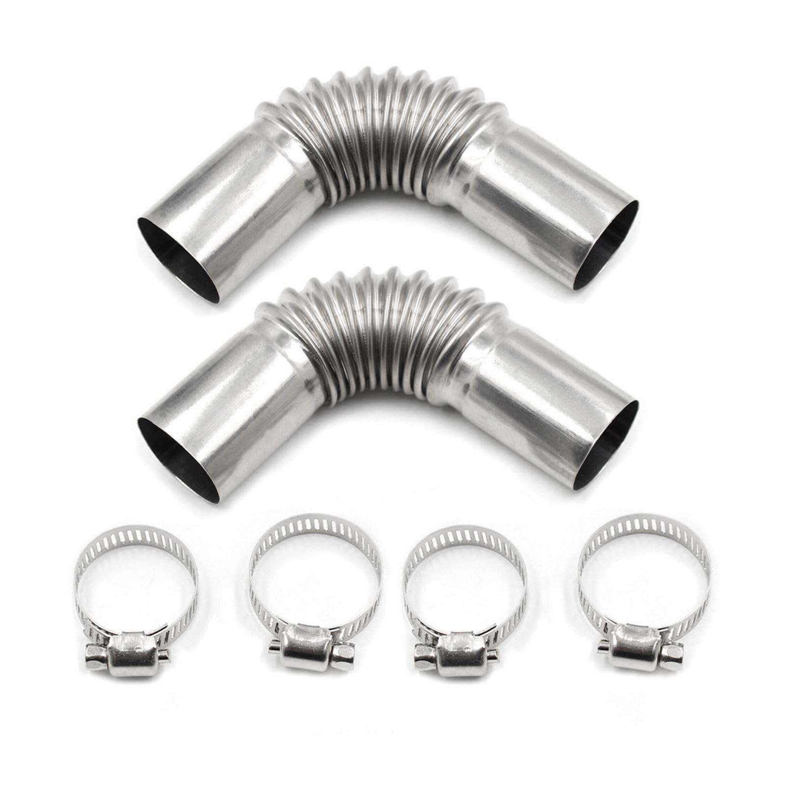 2 Stück Edelstahl Abgasrohr Winkelverbinder, 27mm Abgasschlauch, Autoheizung Auspuffrohr, Diesel Heizung Auspuffrohr Zubehör, GasEntlüftungsschlauch Standheizung mit 4 Edelstahlklammern 2 Stück Edelstahl Abgasrohr Winkelverbinder, 27mm Abgasschlauch, Autoheizung Auspuffrohr, Diesel Heizung Auspuffrohr Zubehör, GasEntlüftungsschlauch Standheizung mit 4 Edelstahlklammern von Laluky