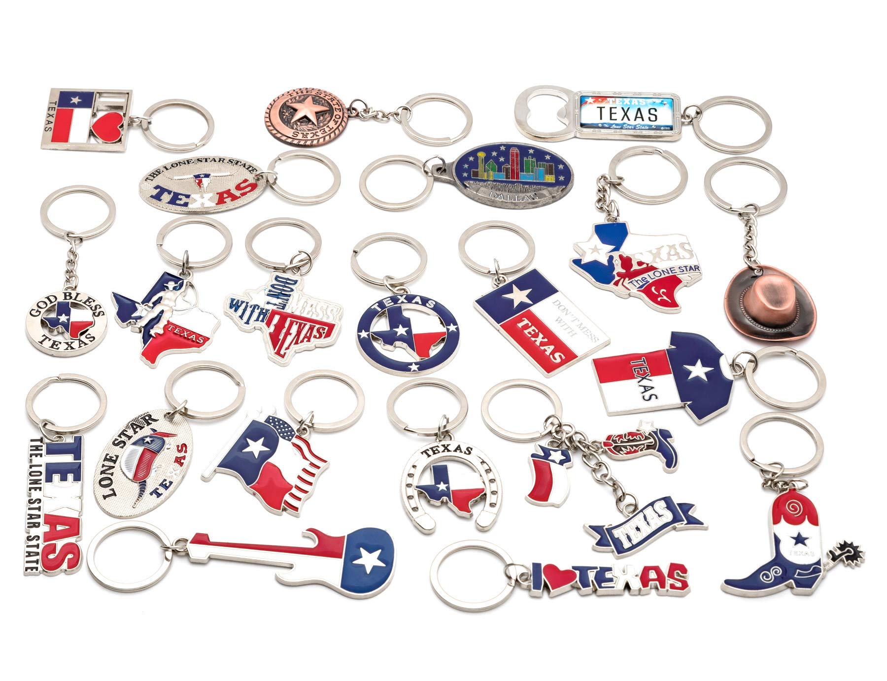Lamatar1 Texas-Souvenir-Schlüsselanhänger-Set, 21 Stück, Texas Cowboy I love Texas von Lamatar1