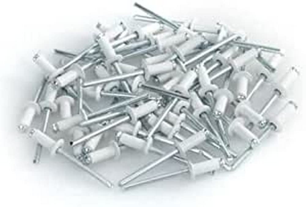 Aluminium-Nieten, Satz mit 50 Blindnieten für Kennzeichenhalter - Weiß von Lampa