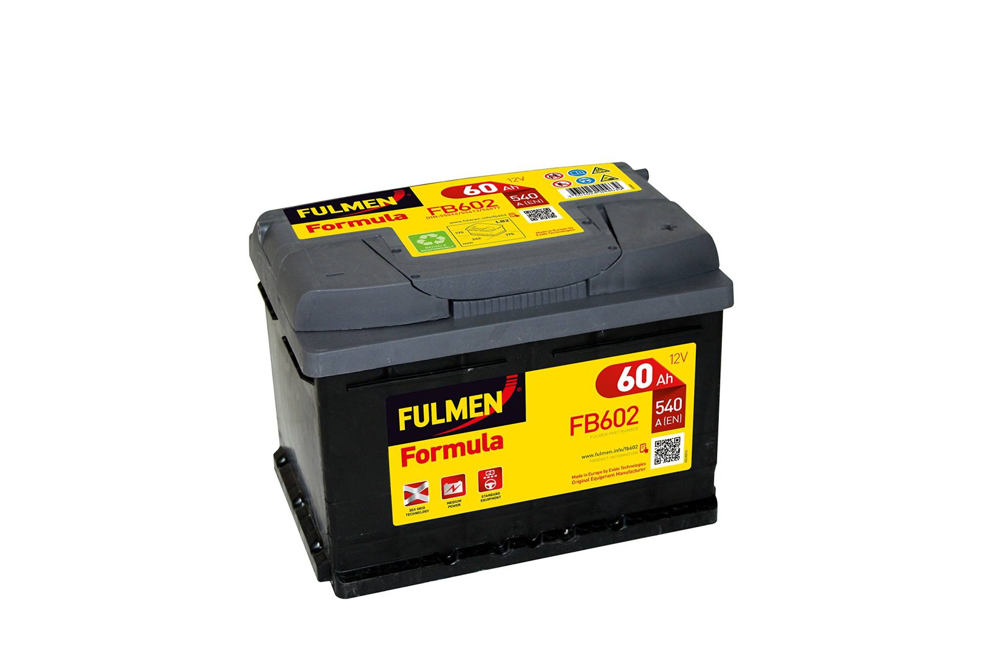 Fulmen - Autobatterie FULMEN Formula FB602 12V 60Ah 540A von Lampa