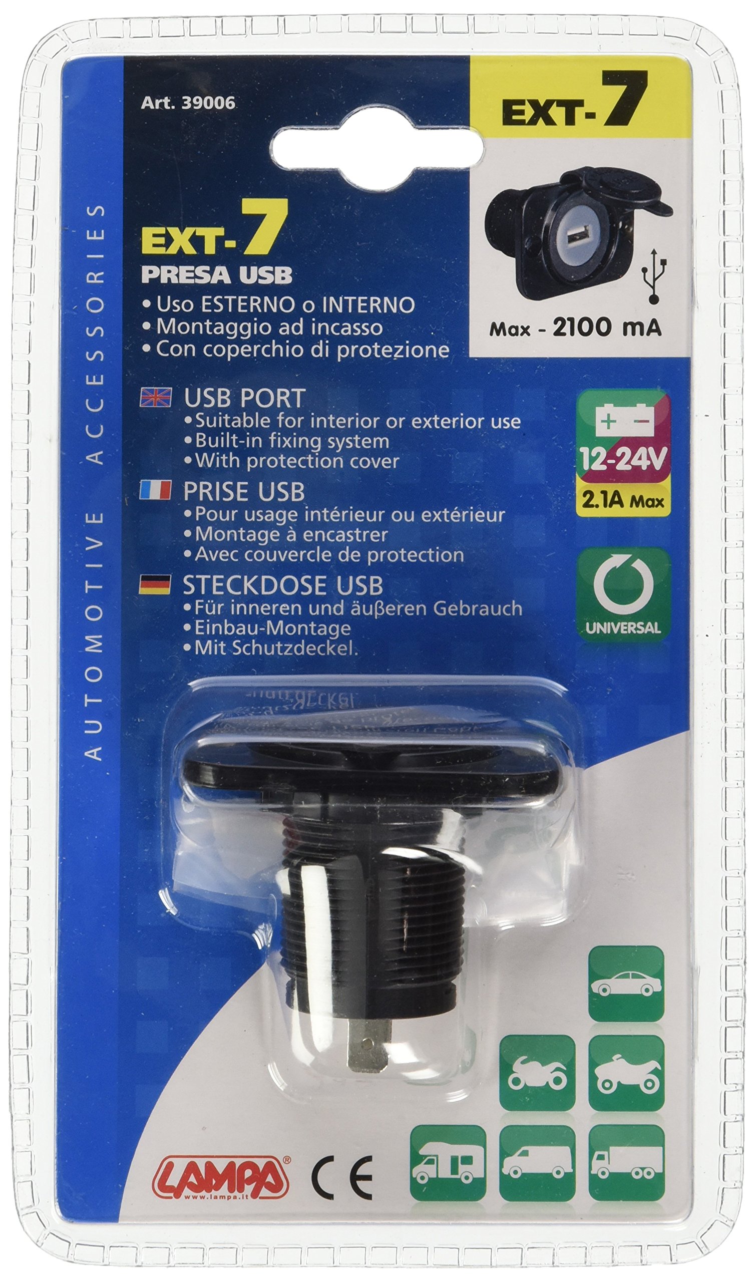 Lampa 39006 USB-Stecker Ext7, 12/24 V von Lampa