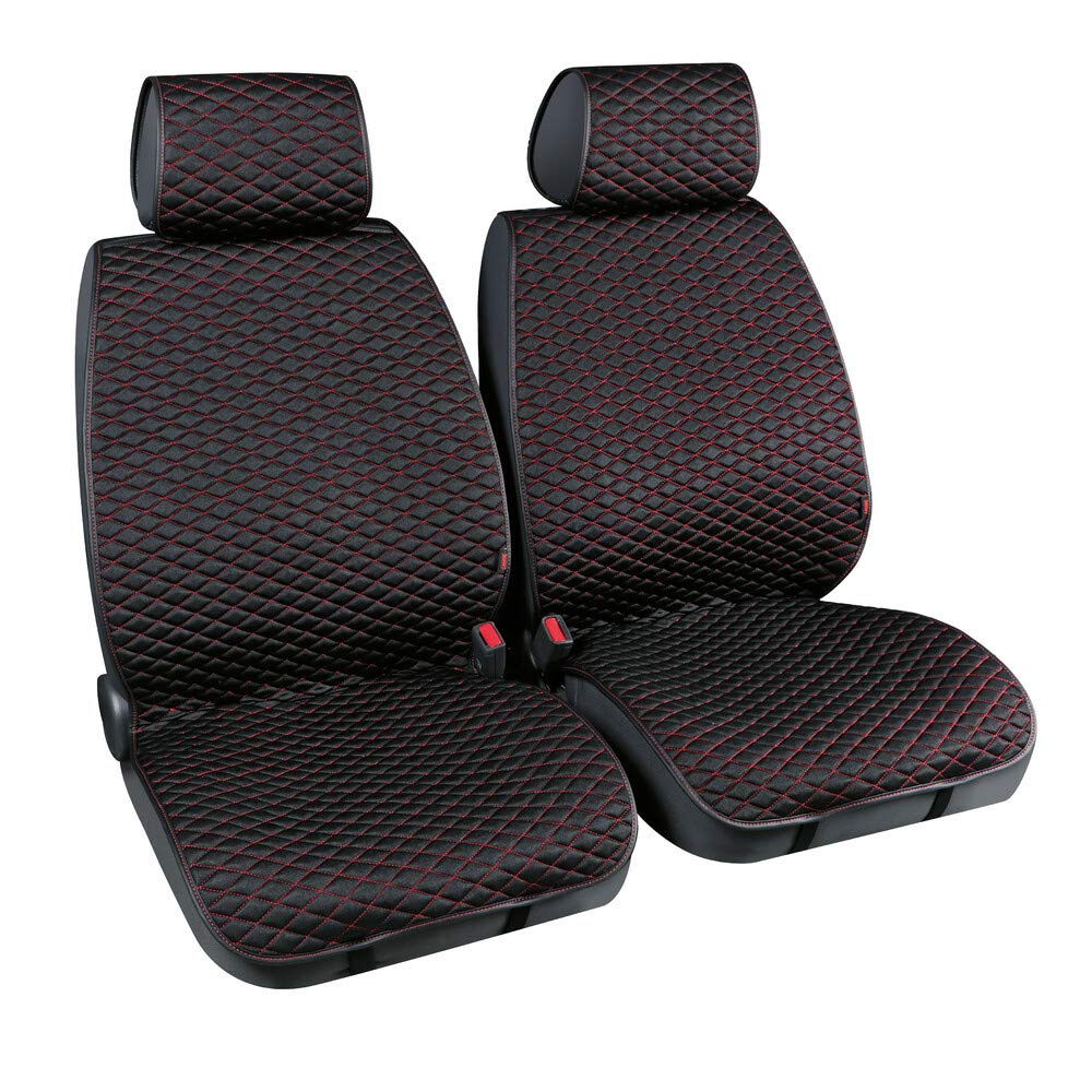 LAMPA – Cover-tech Fabric, Paar Sitzbezüge Vordersitze Stoff technischer – Schwarz/Rot von Lampa
