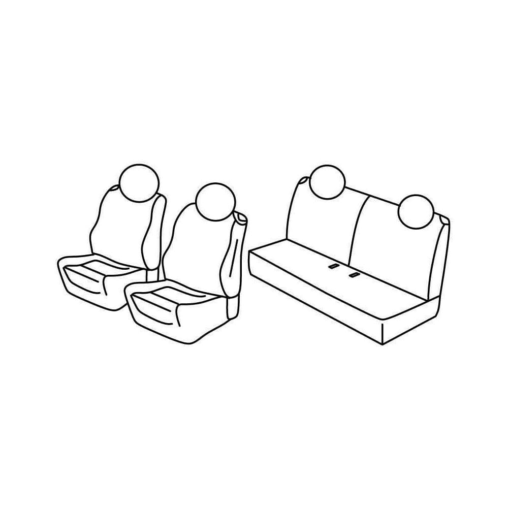 Set Sitzbezüge Superior - Schwarz/Grau - kompatibel für Fiat 500 (07/07>06/15) - Fiat 500C (07/09>06/15) - Fiat 500 (07/15>) - Fiat 500C (07/15>08/20) - Fiat Nuova 500 2p (04/20>) von Lampa