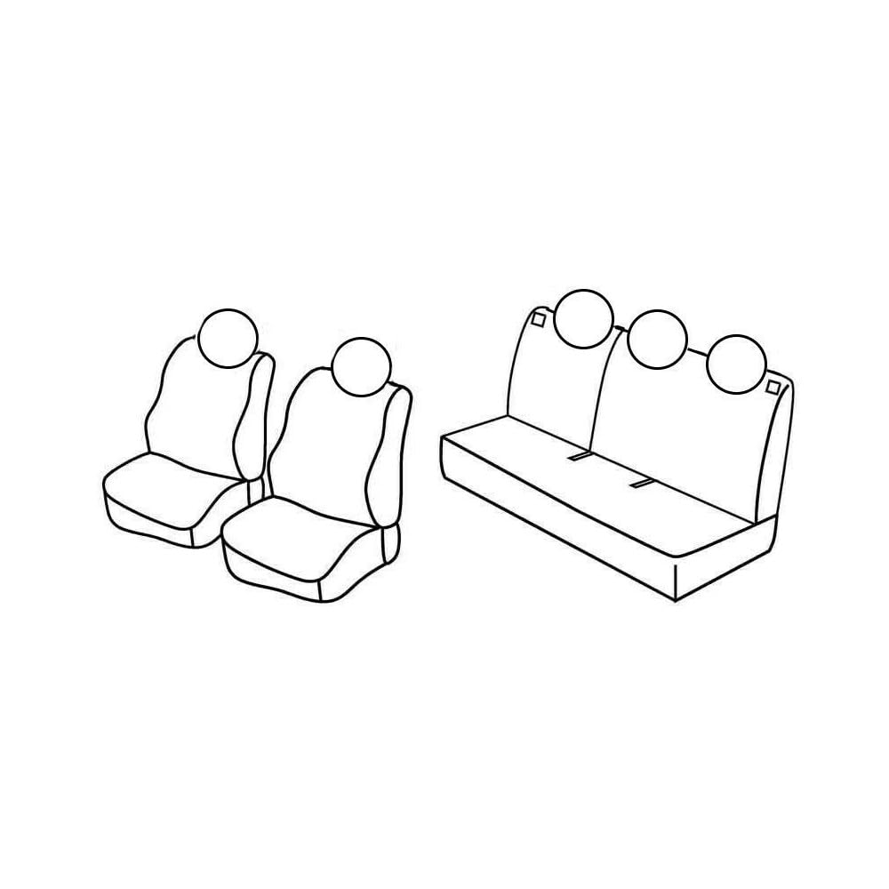 Set Sitzbezüge Superior - Beige - kompatibel für Fiat Panda (02/12>10/20) und weitere Modelle von Lampa