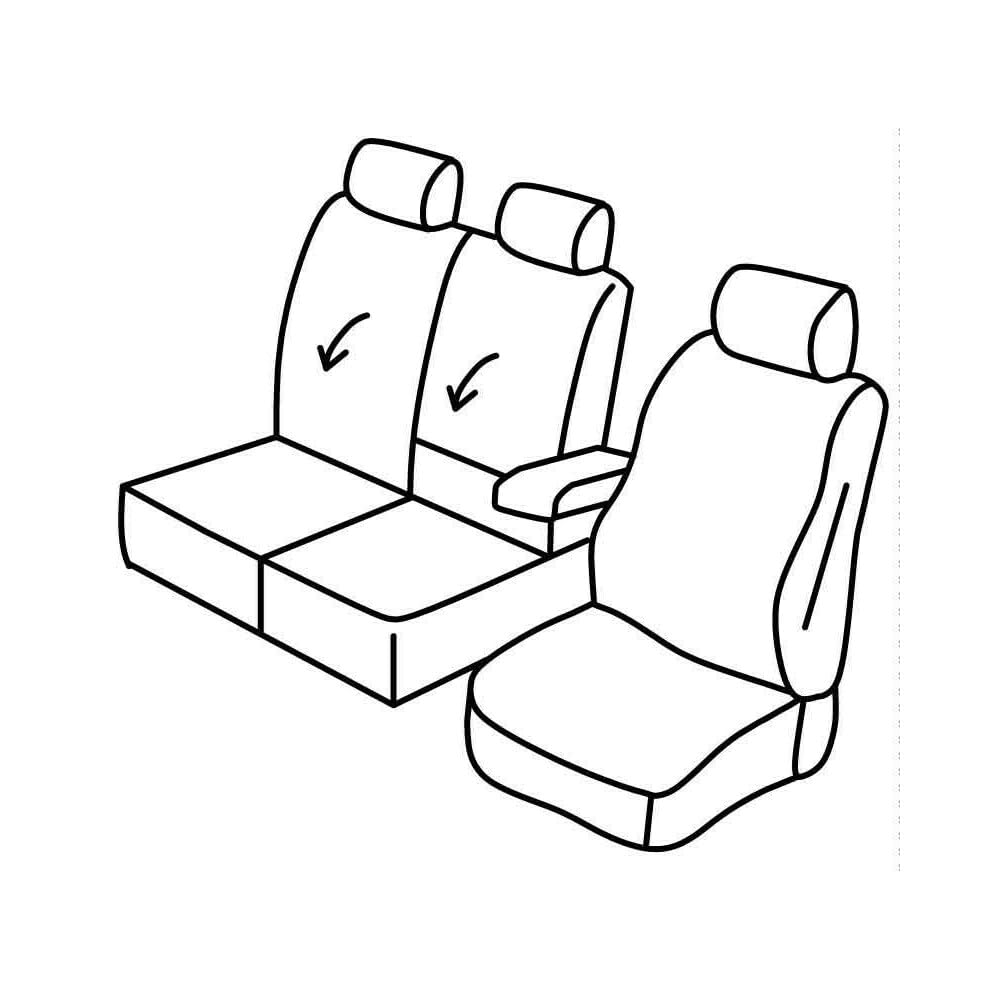 Set Sitzbezüge Superior - Grau/schwarz - kompatibel für Citroen Berlingo Van (06/18>) - Opel Combo Cargo (09/18>01/22) - Peugeot Partner (09/18>) von Lampa