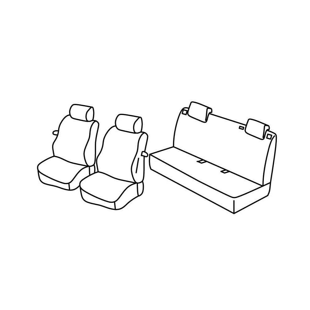 Set Sitzbezüge Superior - Grau/schwarz - kompatibel für Fiat Grande Punto 3p (09/05>04/12) - Fiat Punto 3p (01/12>08/18) - Fiat Punto Evo 3p (10/09>04/12) von Lampa