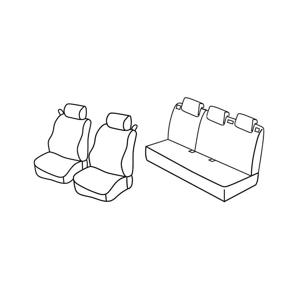 Set Sitzbezüge Superior - Grau/schwarz - kompatibel für Ford Fiesta 3p (09/08>05/17) von Lampa