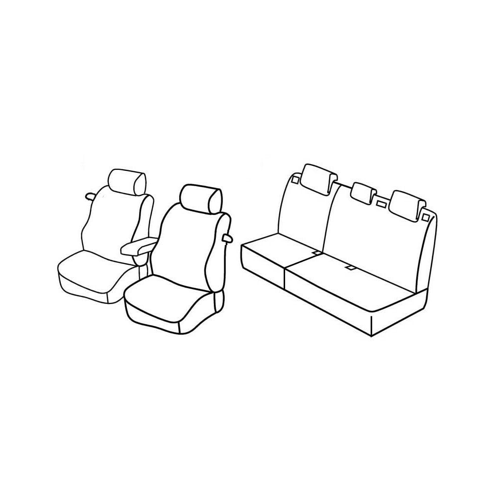 Set Sitzbezüge Superior - Grau/schwarz - kompatibel für Ford Focus 3p (02/05>02/11) von Lampa