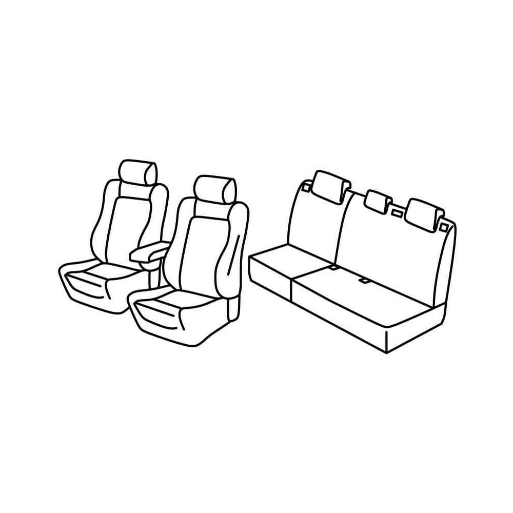 Set Sitzbezüge Superior - Grau/schwarz - kompatibel für Ford Focus 5p (03/11>05/18) von Lampa