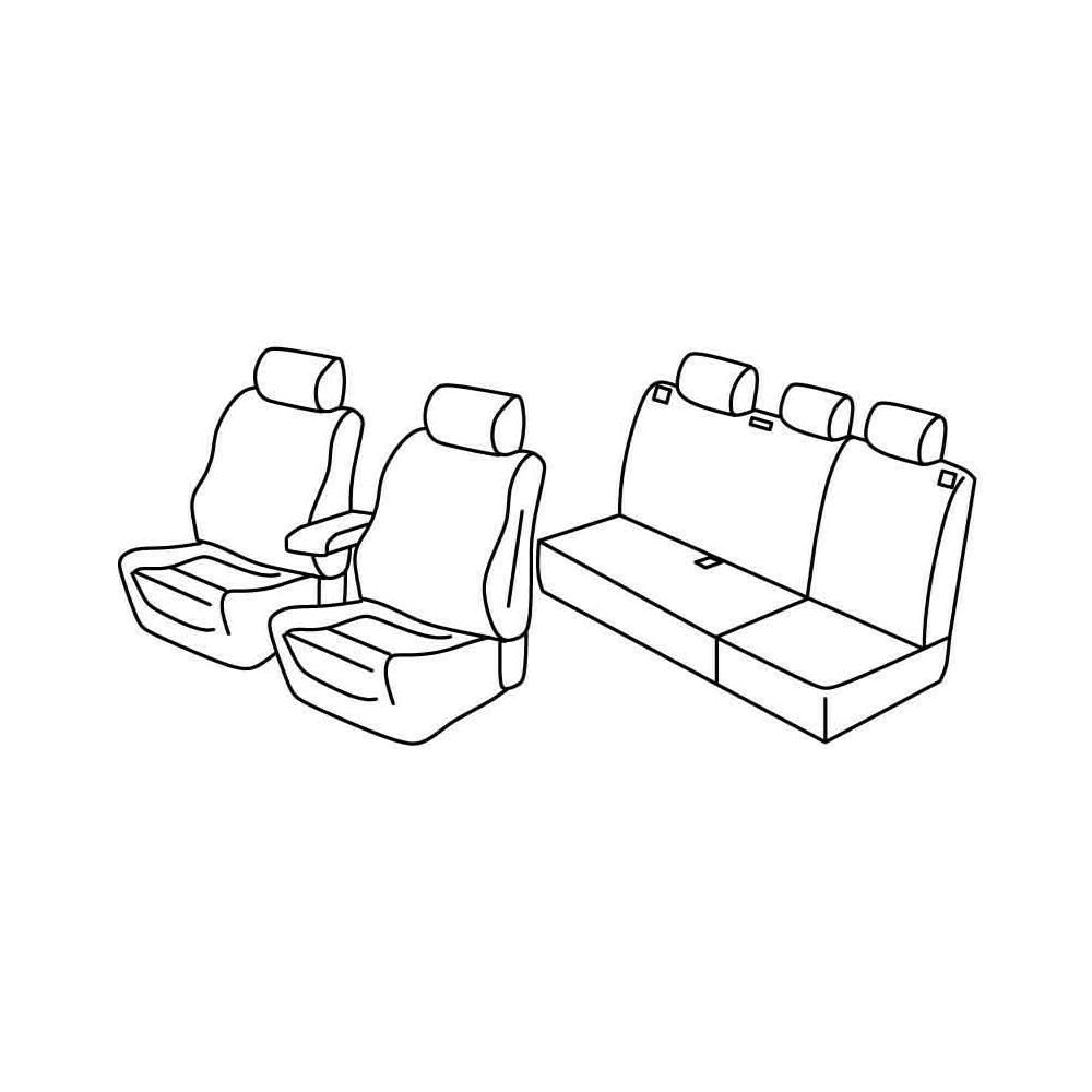 Set Sitzbezüge Superior - Grau/schwarz - kompatibel für Jeep Grand Cherokee (06/05>12/10) von Lampa