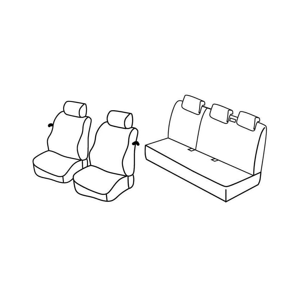 Set Sitzbezüge Superior - Grau/schwarz - kompatibel für Nissan Micra 3p (01/03>09/07) von Lampa