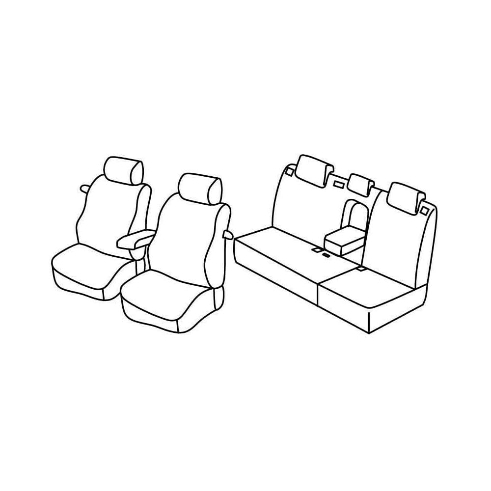 Set Sitzbezüge Superior - Grau/schwarz - kompatibel für Toyota Auris 3p (04/07>11/12) von Lampa