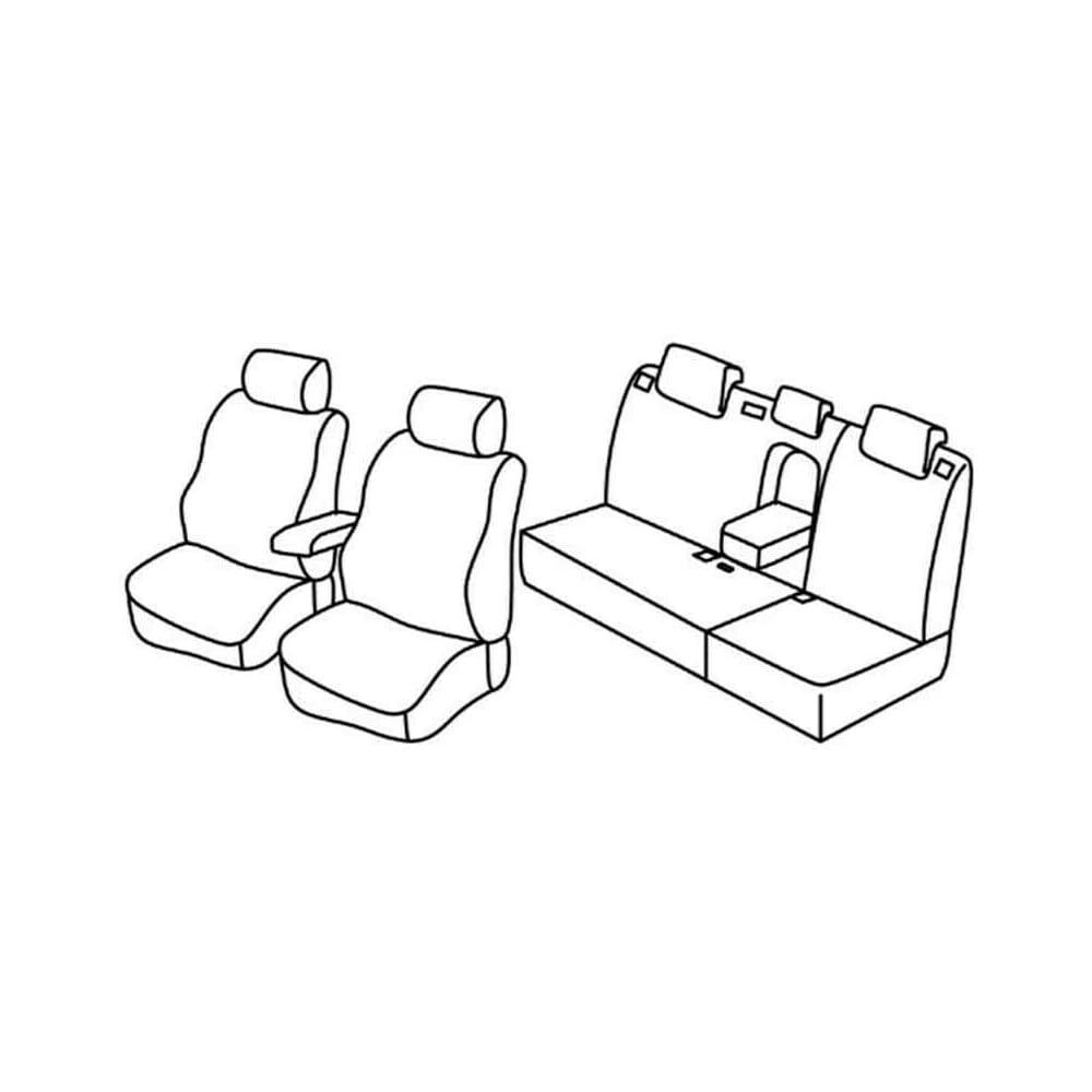 Set Sitzbezüge Superior - Grau/schwarz - kompatibel für Toyota Auris 5p (04/07>11/12) von Lampa