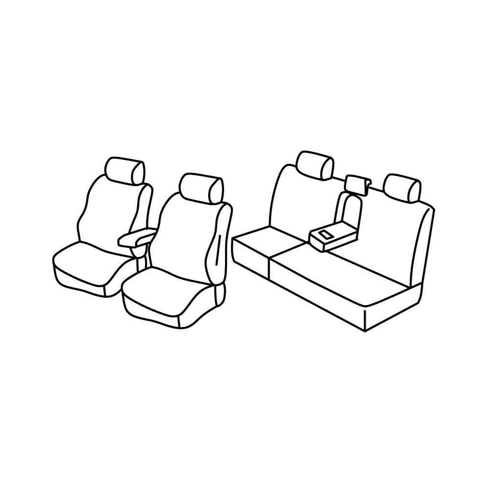 Set Sitzbezüge Superior - Grau/schwarz - kompatibel für Toyota Hilux Pick-Up (06/16>09/20) von Lampa