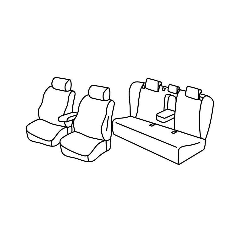 Set Sitzbezüge Superior - Grau/schwarz - kompatibel für Toyota Prius 5p (03/04>06/09) von Lampa