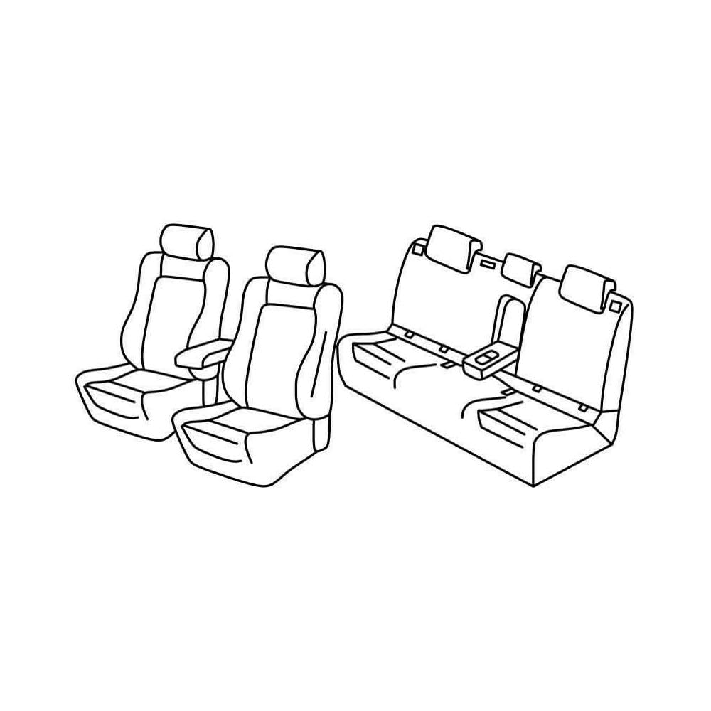 Set Sitzbezüge Superior - Grau/schwarz - kompatibel für Volkswagen Golf VII 5p (11/12>12/19) von Lampa