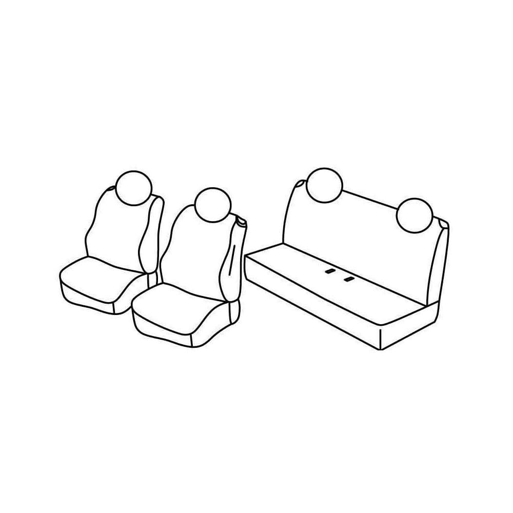 Set Sitzbezüge Superior - Schwarz/Blau - kompatibel für Fiat 500 (07/07>06/15) - Fiat 500C (07/09>06/15) - Fiat 500 (07/15>) - Fiat 500C (07/15>08/20) von Lampa