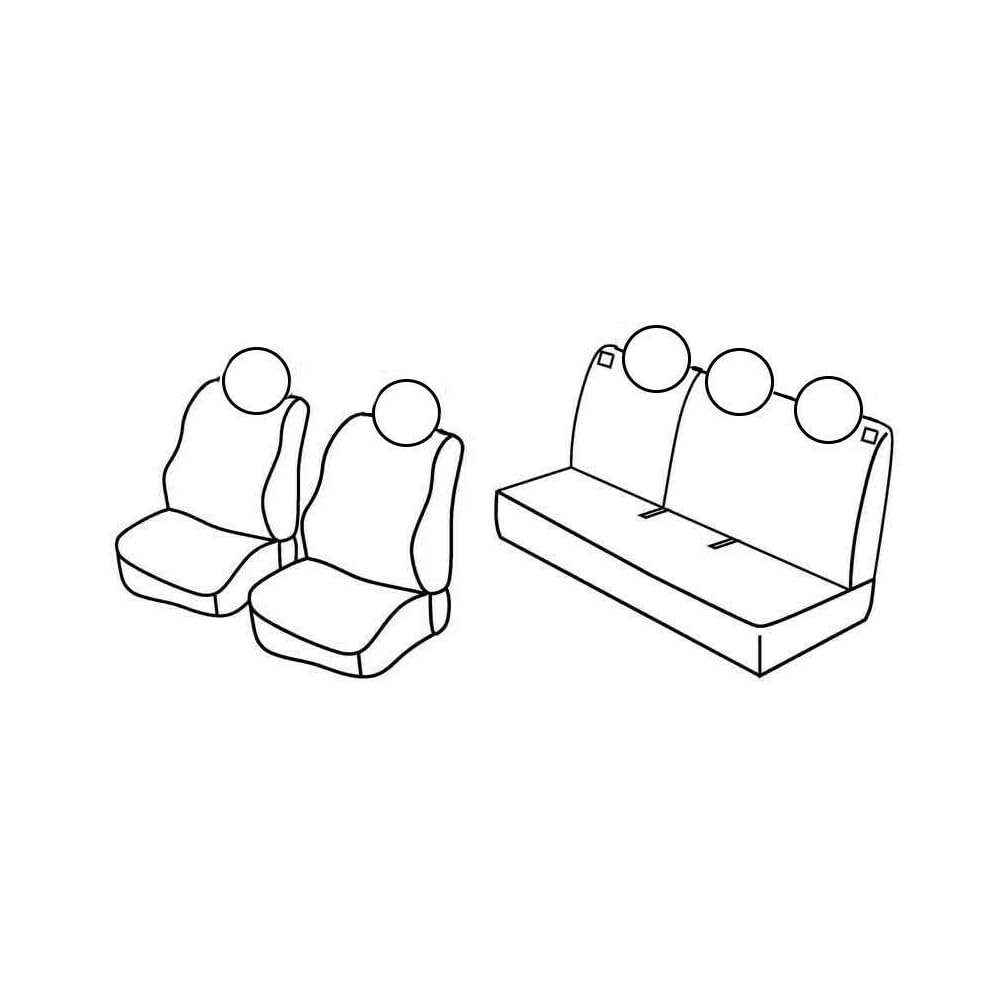Set Sitzbezüge Superior - Schwarz/Blau - kompatibel für Fiat Panda (02/12>10/20) und weitere Modelle von Lampa