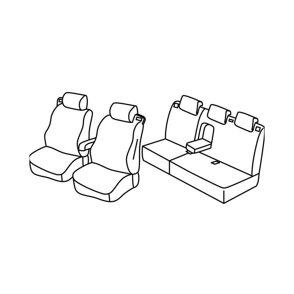 Set Sitzbezüge Superior - Schwarz/Blau - kompatibel für Ford B-Max (10/12>07/18) von Lampa