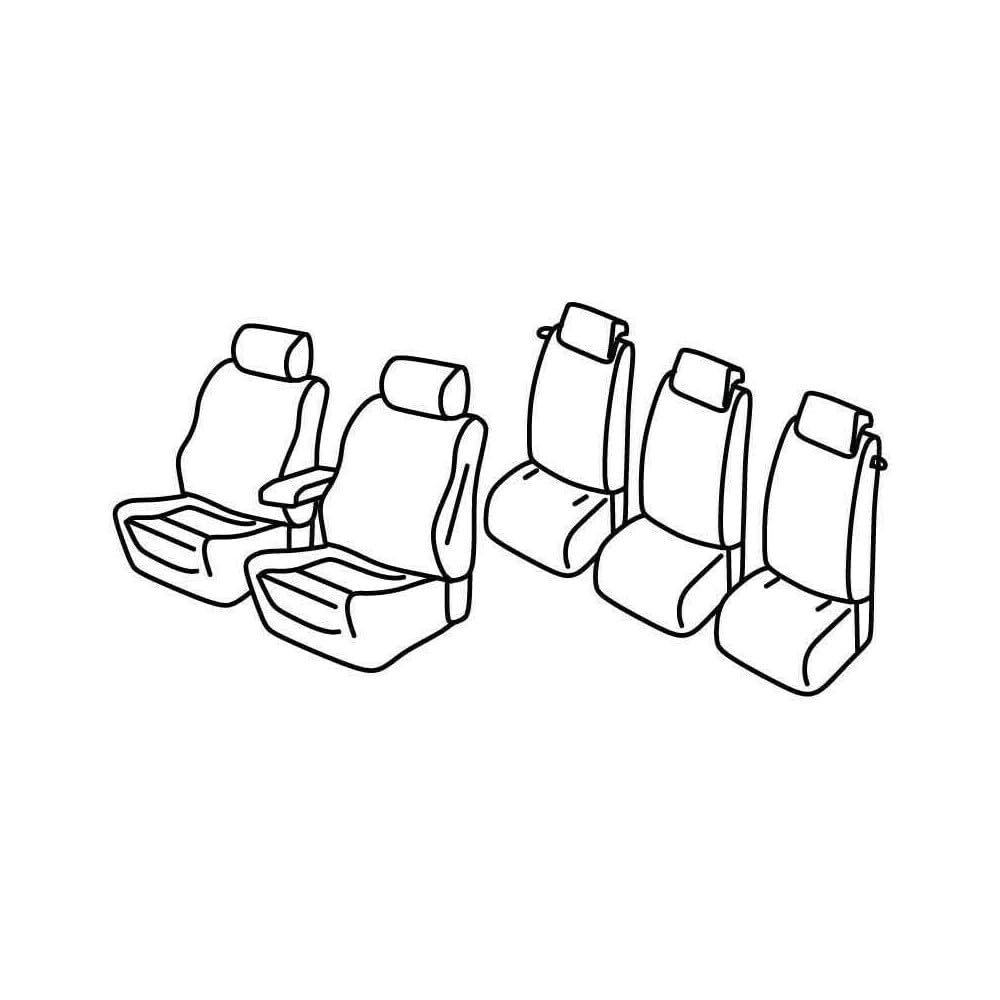 Set Sitzbezüge Superior - Schwarz/Blau - kompatibel für Ford C-Max (11/10>03/20) von Lampa