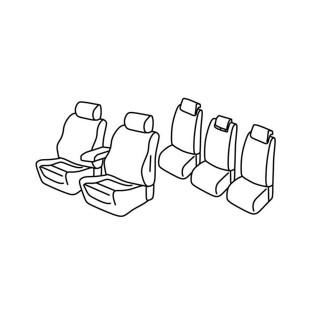 Set Sitzbezüge Superior - Schwarz/Blau - kompatibel für Ford C-Max 7 (11/10>03/20) von Lampa