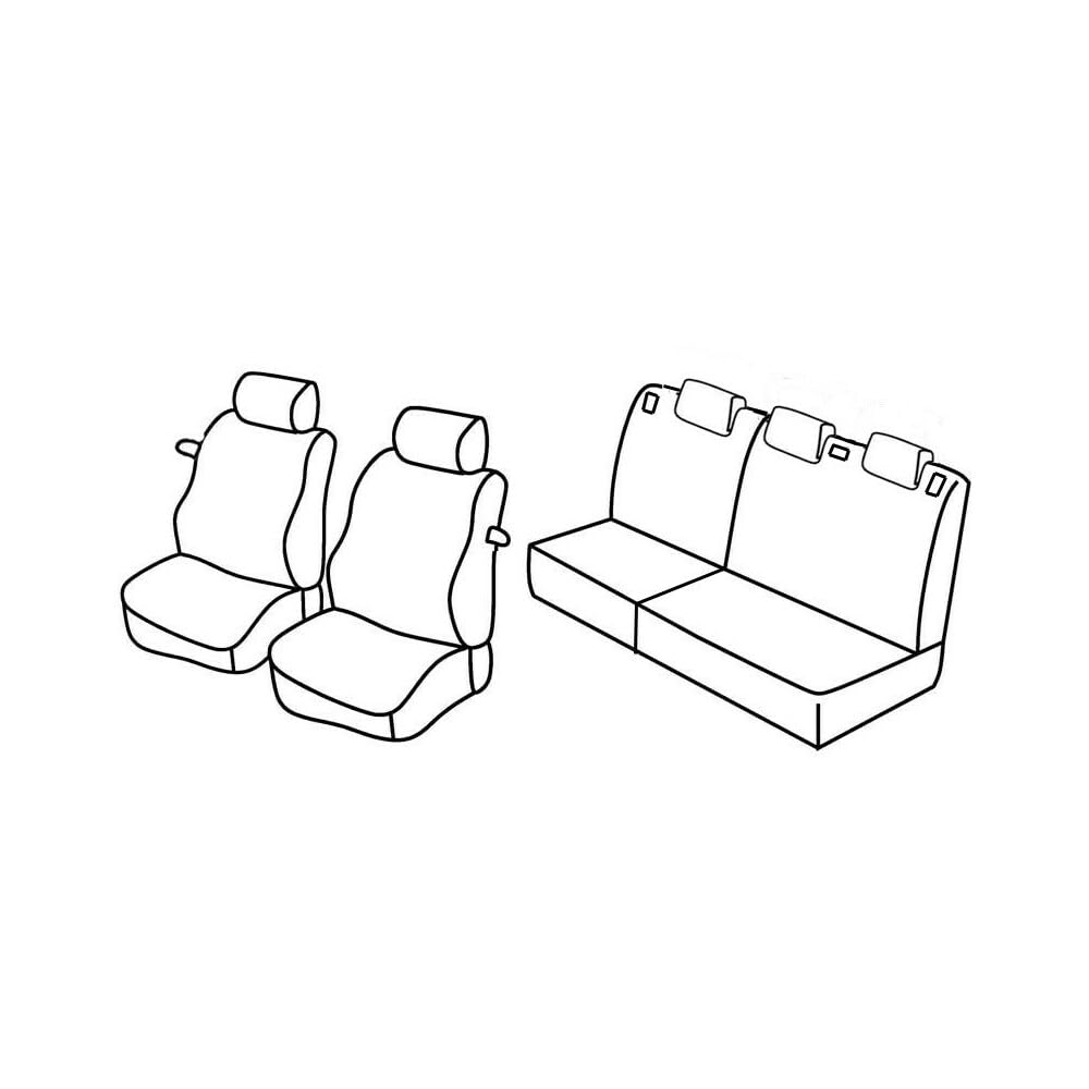 Set Sitzbezüge Superior - Schwarz/Blau - kompatibel für Ford Fiesta 3p (11/02>08/08) von Lampa