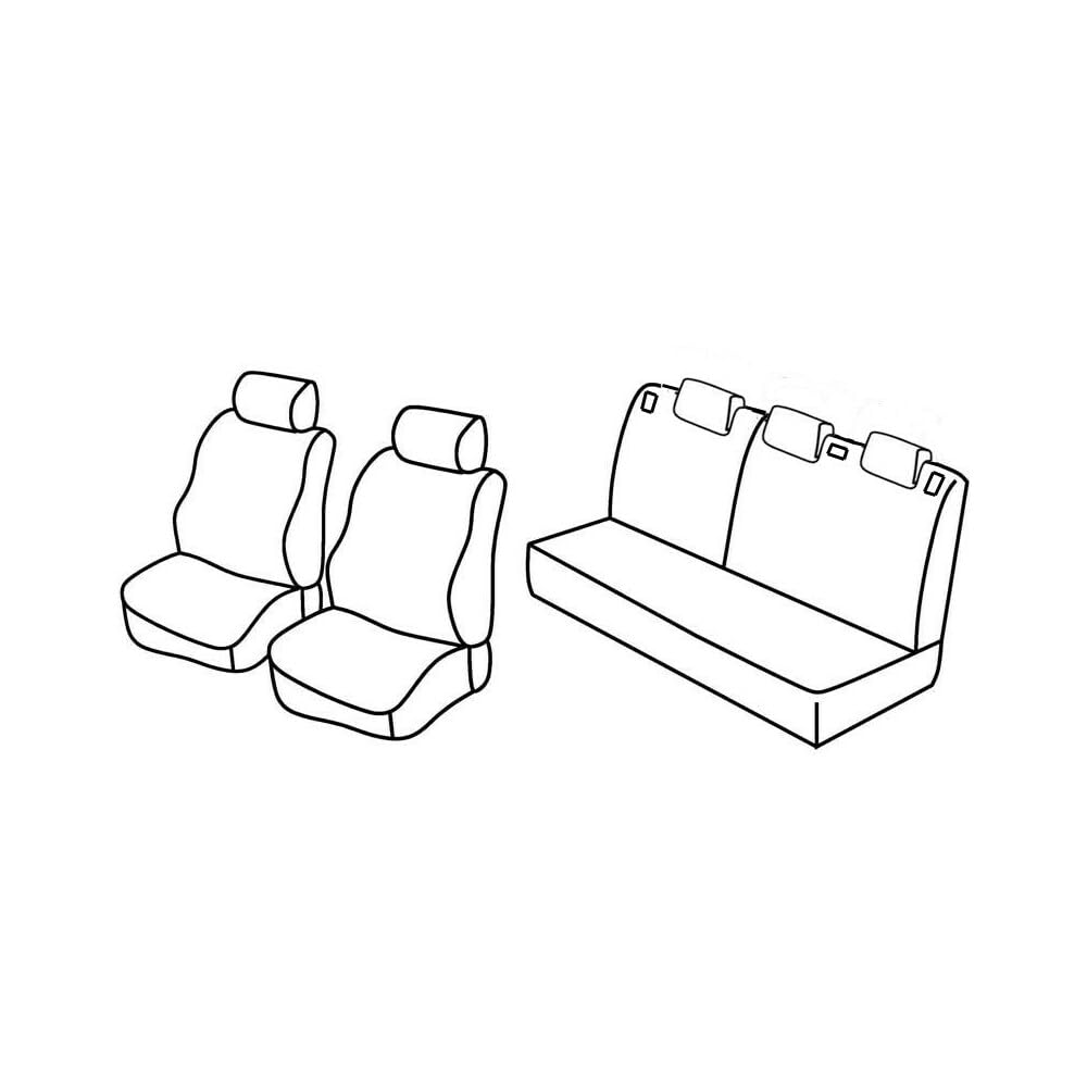 Set Sitzbezüge Superior - Schwarz/Blau - kompatibel für Ford Fiesta 5p (05/02>08/08) von Lampa