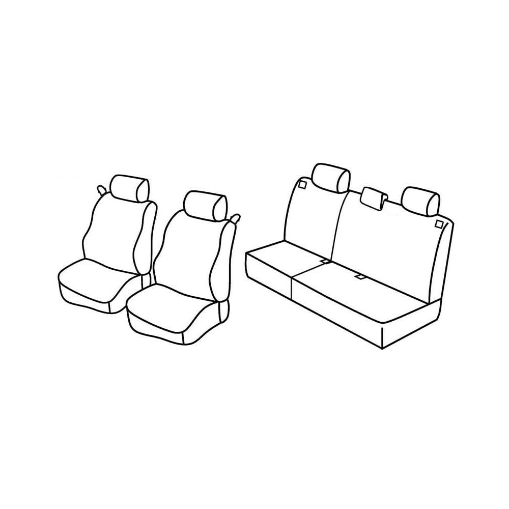 Set Sitzbezüge Superior - Schwarz/Blau - kompatibel für Ford Focus 3p (01/99>01/05) von Lampa