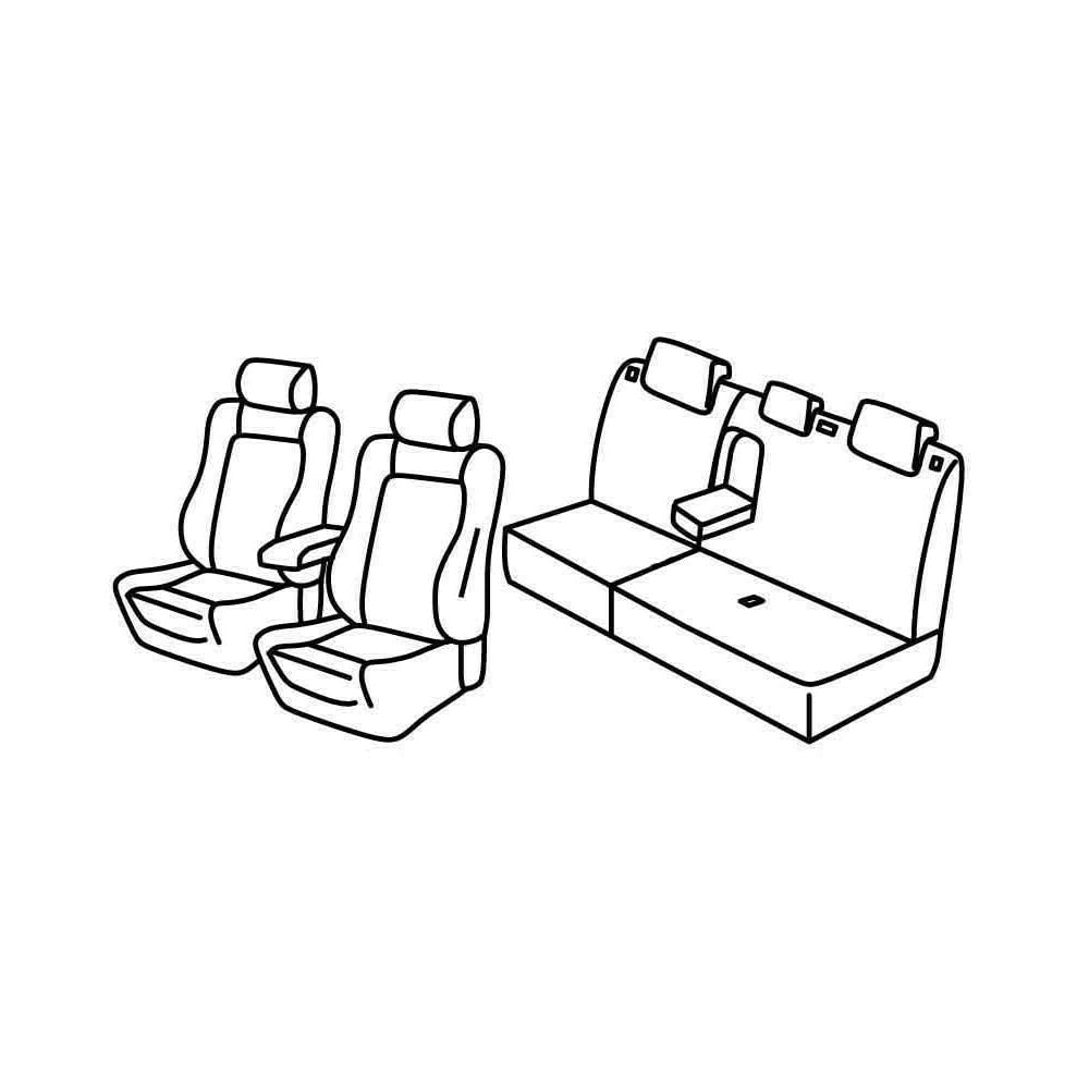 Set Sitzbezüge Superior - Schwarz/Blau - kompatibel für Ford Focus 5p (03/11>05/18) von Lampa