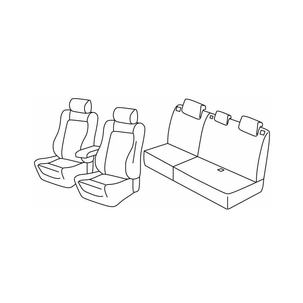 Set Sitzbezüge Superior - Schwarz/Blau - kompatibel für Ford Kuga (03/13>10/19) von Lampa