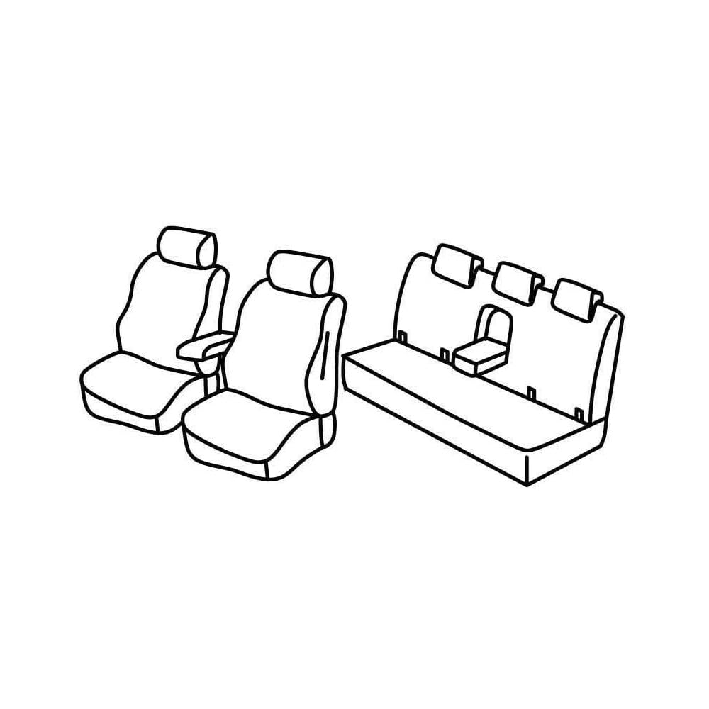 Set Sitzbezüge Superior - Schwarz/Blau - kompatibel für Ford Ranger (09/15>) von Lampa