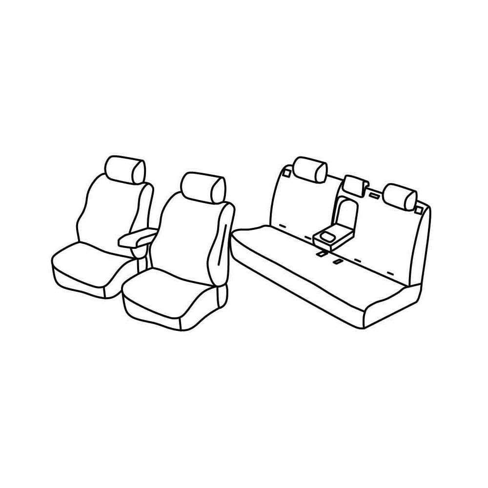 Set Sitzbezüge Superior - Schwarz/Blau - kompatibel für Jeep Compass (07/17>) von Lampa