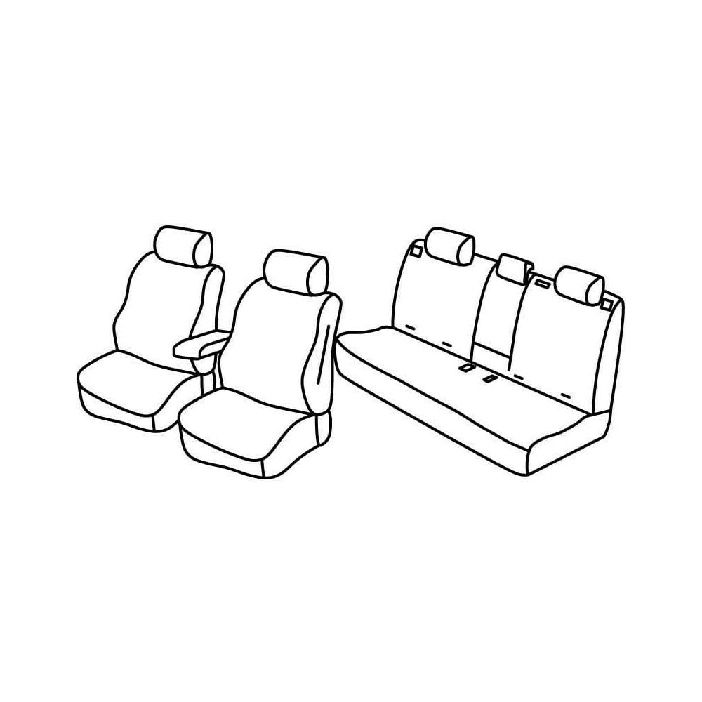 Set Sitzbezüge Superior - Schwarz/Blau - kompatibel für Jeep Compass (07/17>) von Lampa