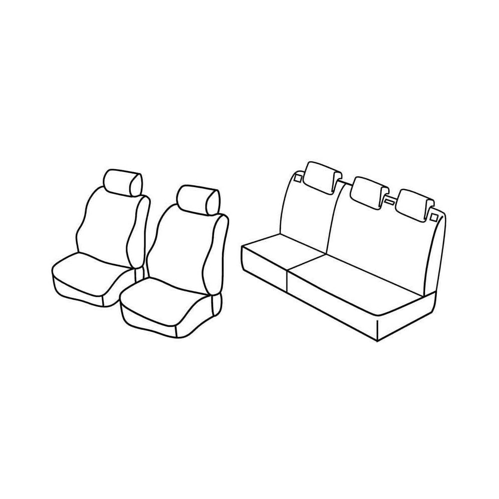 Set Sitzbezüge Superior - Schwarz/Blau - kompatibel für Peugeot 206 3p (09/98>02/09) - Peugeot 206 5p (09/98>02/09) - Peugeot 206 Plus 3p (03/09>01/13) - Peugeot 206 Plus 5p (03/09>01/13) von Lampa