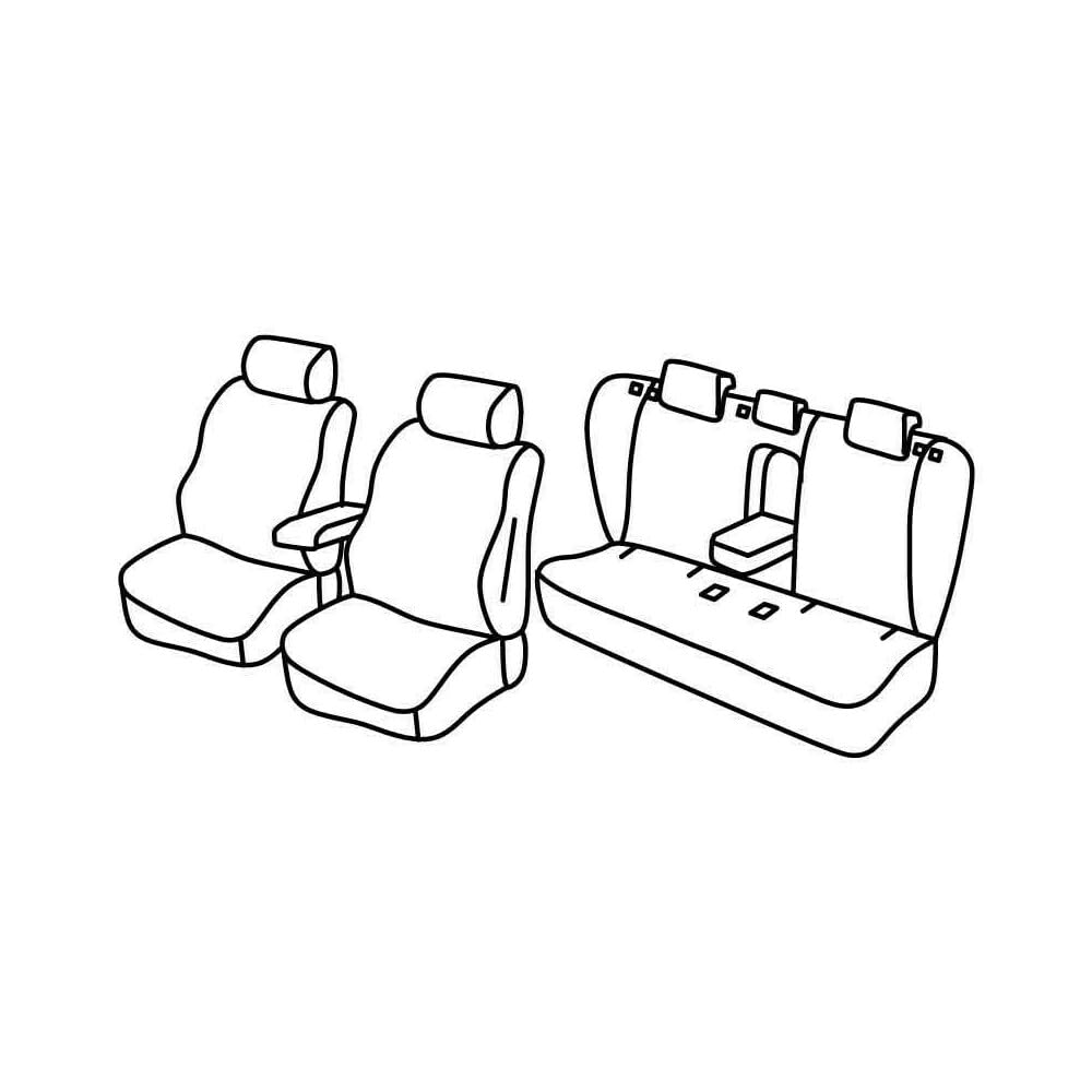 Set Sitzbezüge Superior - Schwarz/Blau - kompatibel für Toyota Avensis Wagon (04/09>03/19) von Lampa