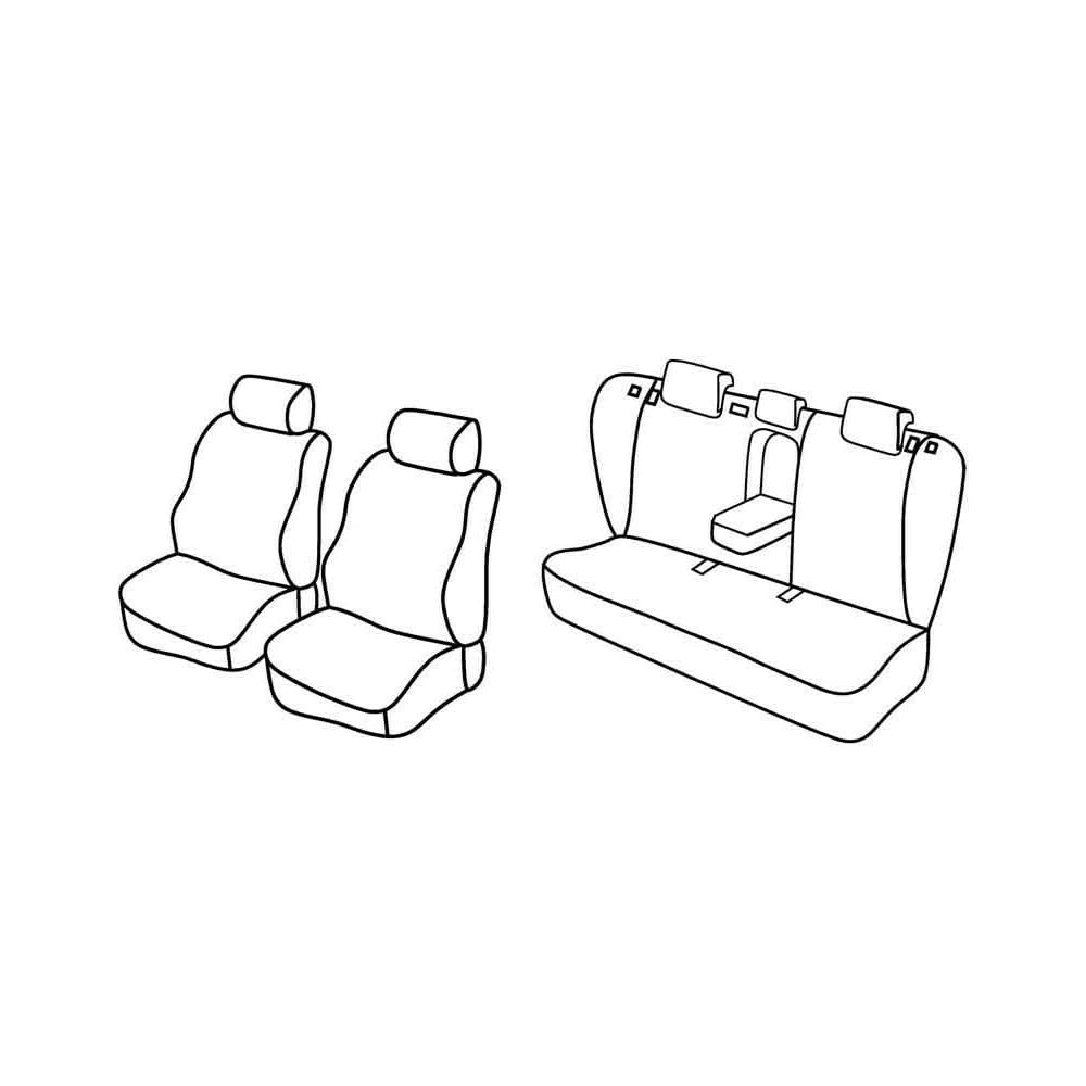 Set Sitzbezüge Superior - Schwarz/Blau - kompatibel für Toyota Avensis Wagon (04/09>03/19) von Lampa