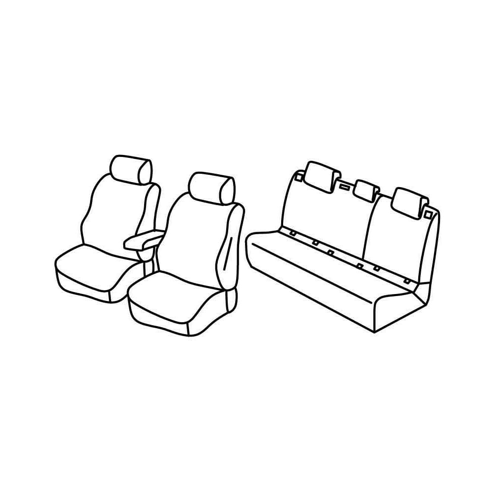 Set Sitzbezüge Superior - Schwarz/Blau - kompatibel für Toyota C-HR (12/16>) von Lampa