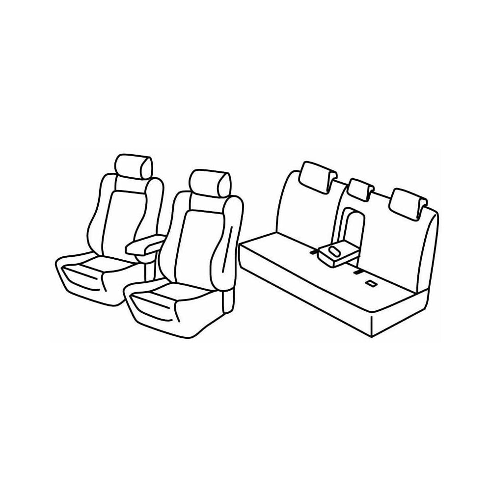 Set Sitzbezüge Superior - Schwarz/Blau - kompatibel für Toyota Rav4 (03/13>02/19) von Lampa