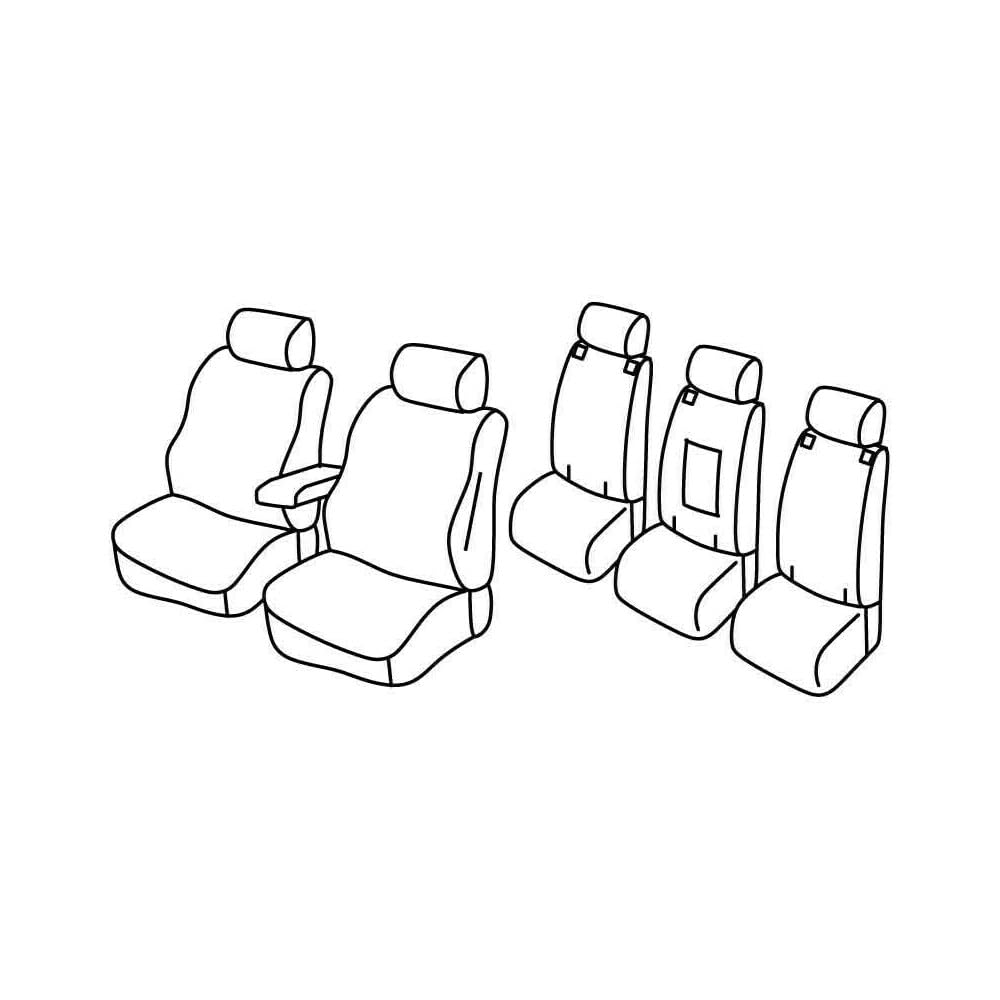 Set Sitzbezüge Superior - Schwarz/Blau - kompatibel für Toyota Verso (06/09>02/18) von Lampa