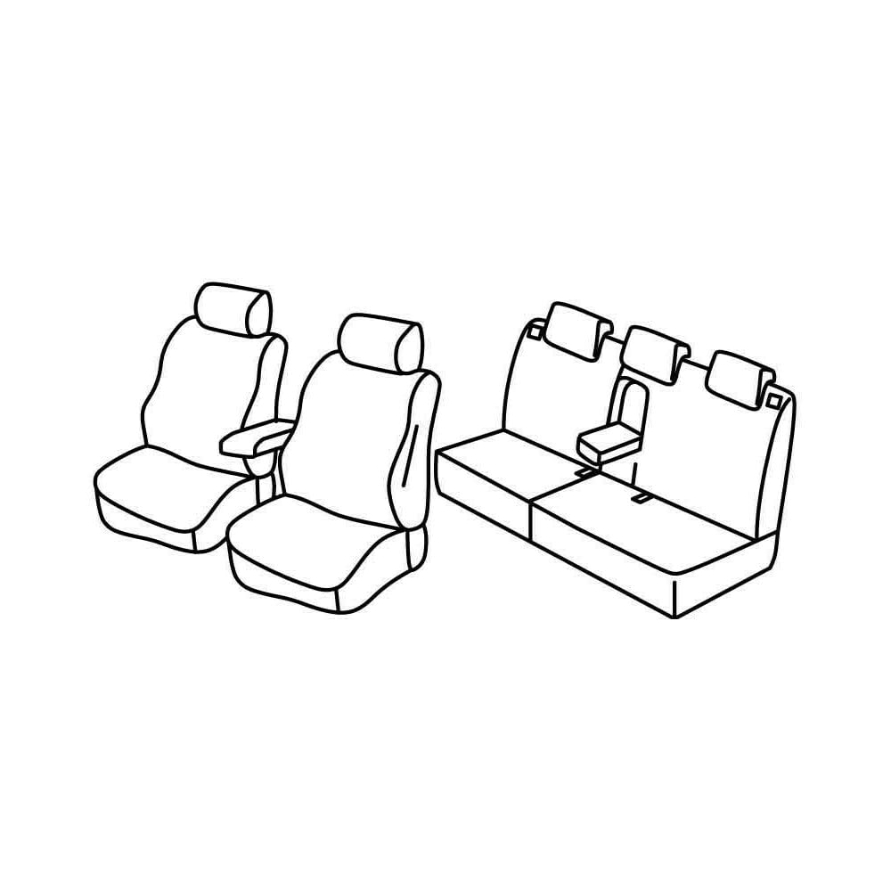 Set Sitzbezüge Superior - Schwarz/Blau - kompatibel für Toyota Verso-S (03/11>06/15) von Lampa