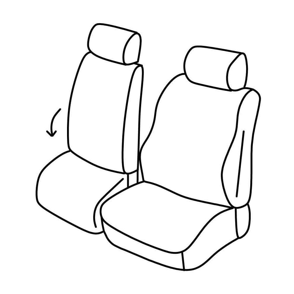 Set Sitzbezüge Superior - Schwarz/Grau - kompatibel für Dacia Dokker Van (11/12>07/21) - Renault Express (06/21>) von Lampa