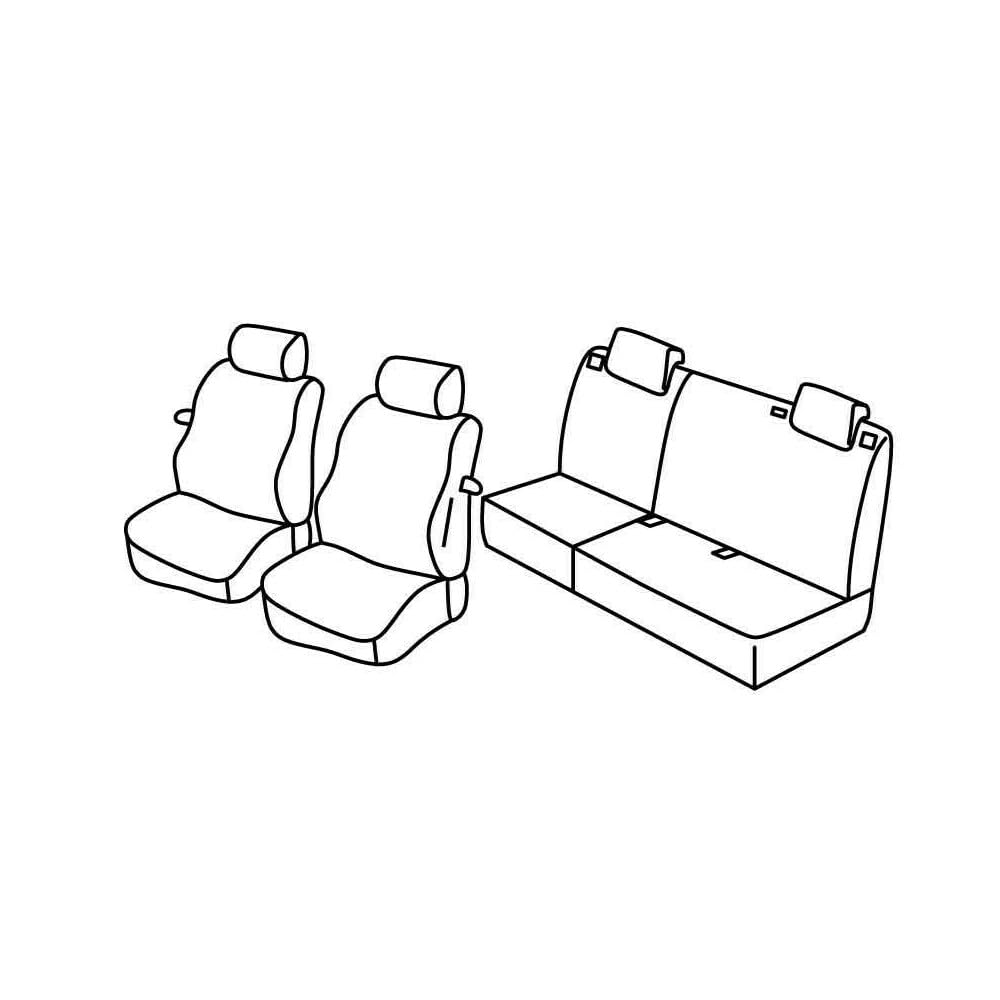 Set Sitzbezüge Superior - Schwarz/Grau - kompatibel für Fiat Grande Punto 3p (09/05>04/12) - Fiat Punto 3p (01/12>08/18) - Fiat Punto Evo 3p (10/09>04/12) von Lampa