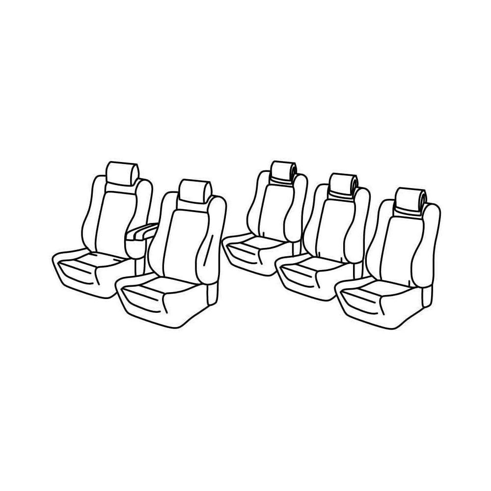 Set Sitzbezüge Superior - Schwarz/Grau - kompatibel für Peugeot 5008 (01/17>) von Lampa