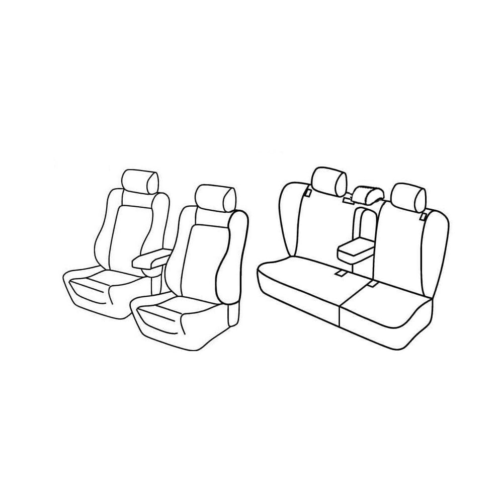 Set Sitzbezüge Superior - Schwarz/Grau - kompatibel für Skoda Octavia 5p (09/04>02/13) - Skoda Octavia Wagon (01/05>04/13) von Lampa