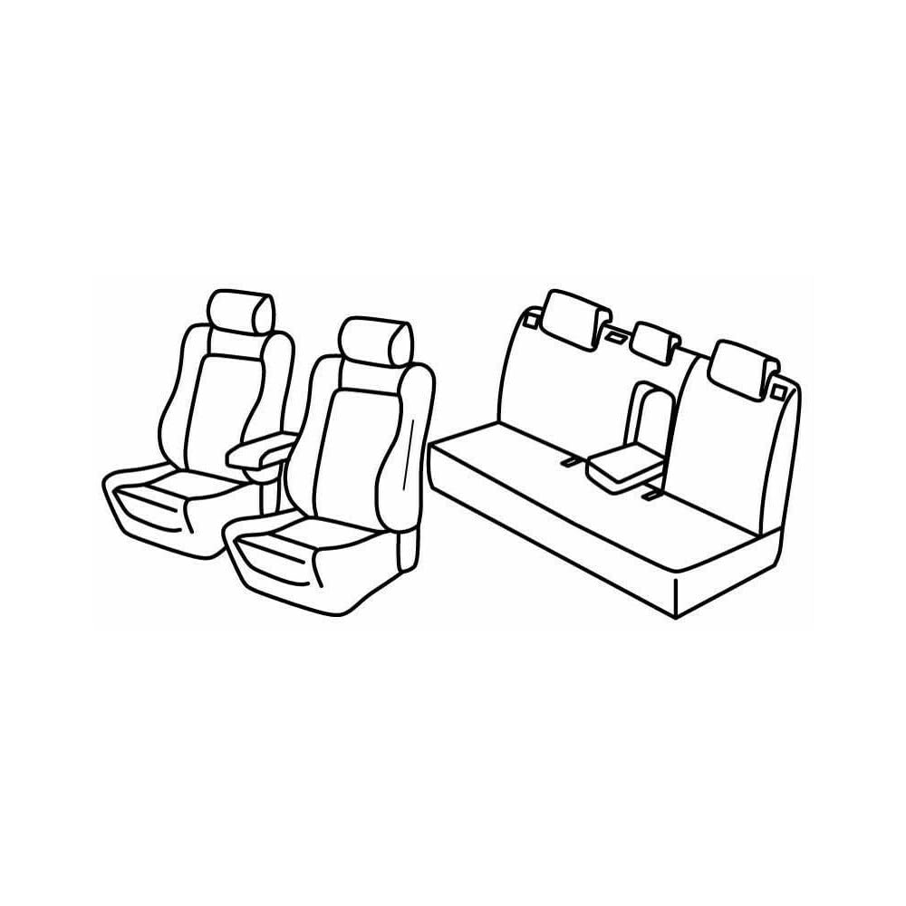 Set Sitzbezüge Superior - Schwarz/Grau - kompatibel für Toyota Auris 5p (12/12>03/19) - Toyota Auris Touring Sports (10/13>05/15) von Lampa