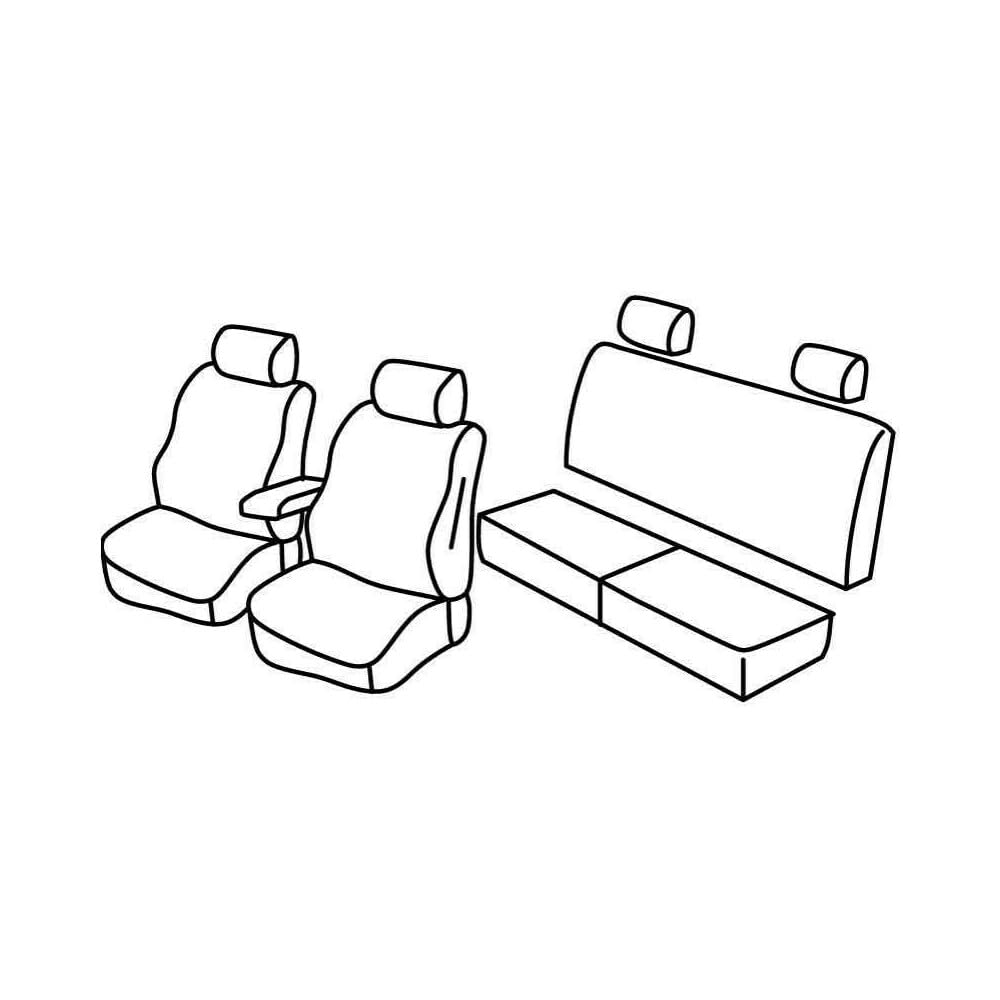 Set Sitzbezüge Superior - Schwarz/Grau - kompatibel für Toyota Hilux Pick-Up (06/16>09/20) von Lampa