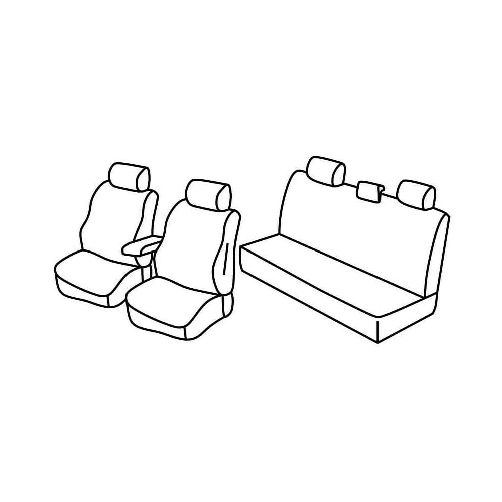 Set Sitzbezüge Superior - Schwarz/Grau - kompatibel für Toyota Hilux Pick-Up (06/16>09/20) von Lampa