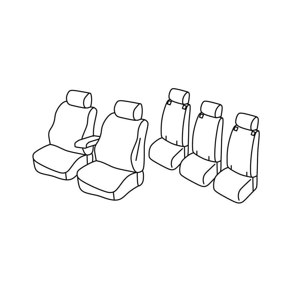 Set Sitzbezüge Superior - Schwarz/Grau - kompatibel für Toyota Verso (06/09>02/18) von Lampa